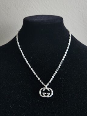 GUCCI Interlocking GG 925 Silver Necklace